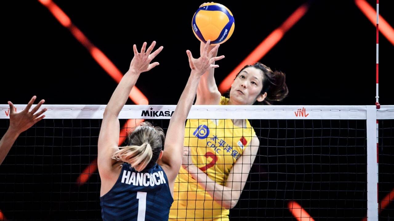 比赛回看：2021世界女排联赛预赛中国女排3-0美国女排_高清