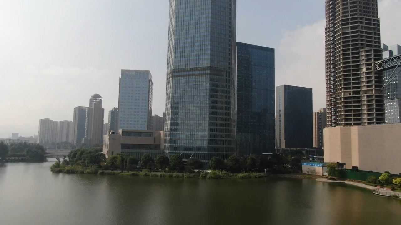 航拍绍兴世茂大厦全景