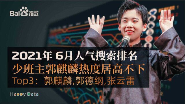 【德云社搜索人气月刊】少班主郭麒麟热度居高不下(2021年6月)