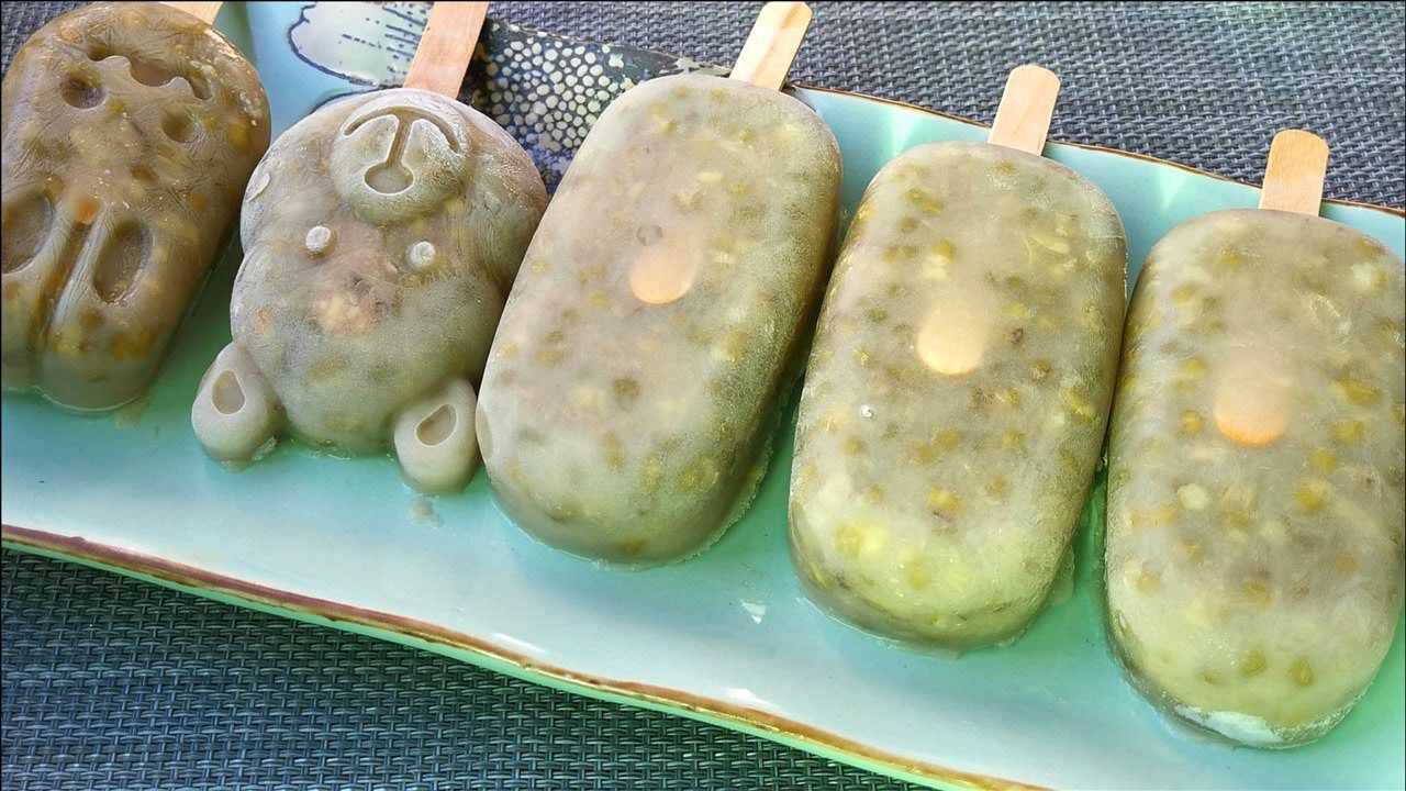 小时候特爱吃的绿豆冰棒,原来做法这么简单,冰凉解暑,奶香浓郁