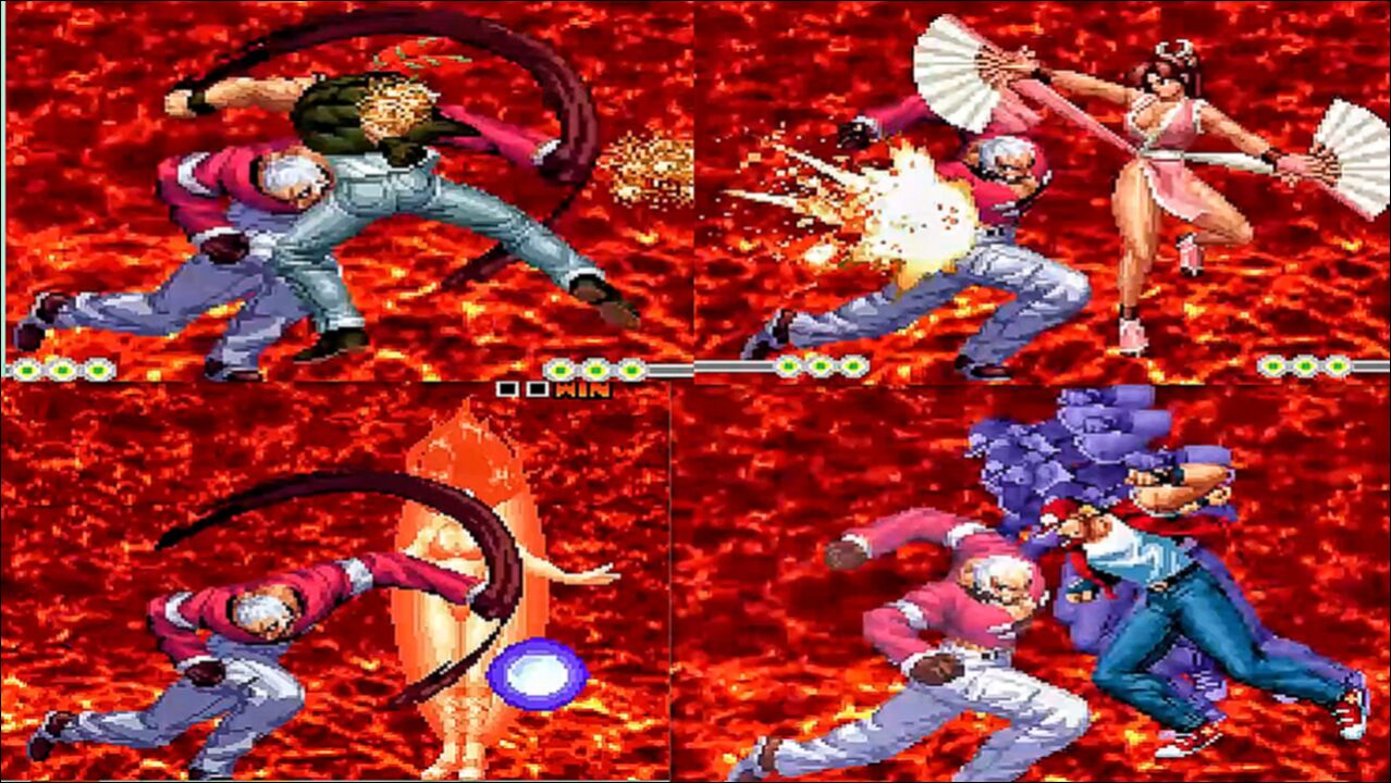 拳皇98eck版:真七枷社"岩浆拳"vs各种大招,全程火花四射