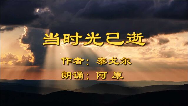 漫漫人生路,岁月几多愁,欣赏大文豪泰戈尔的诗作《当时光已逝》