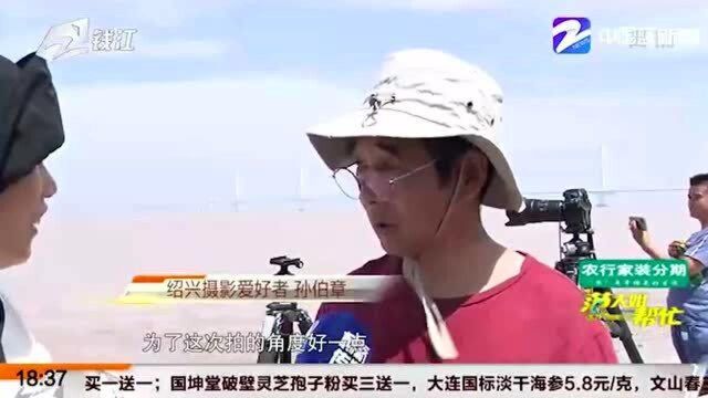 柯桥:曹娥江边观大潮 新的“鱼鳞潮”来了