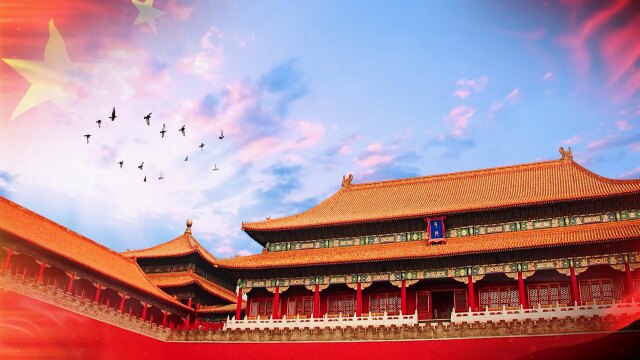 我的中国诗歌朗诵演讲比赛大合唱舞台背景视频素材国庆