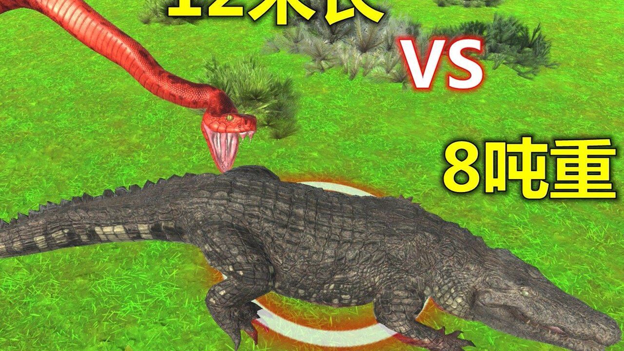 12米长的泰坦蟒战斗力提升2倍,能打过8吨重的普鲁斯鳄吗?