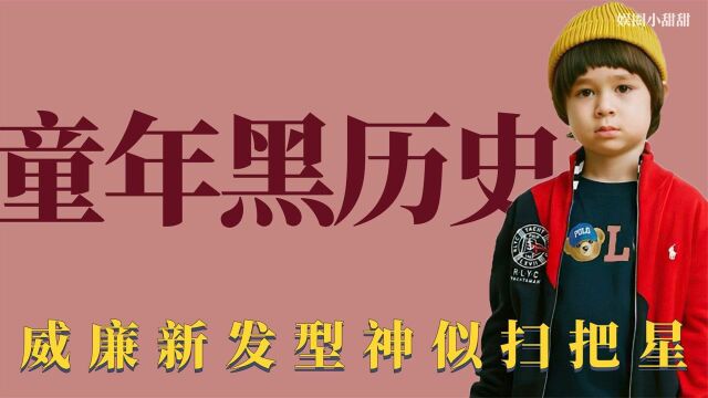 童年黑历史:威廉新发型神似扫把星,被狗狗抢零食气出表情包