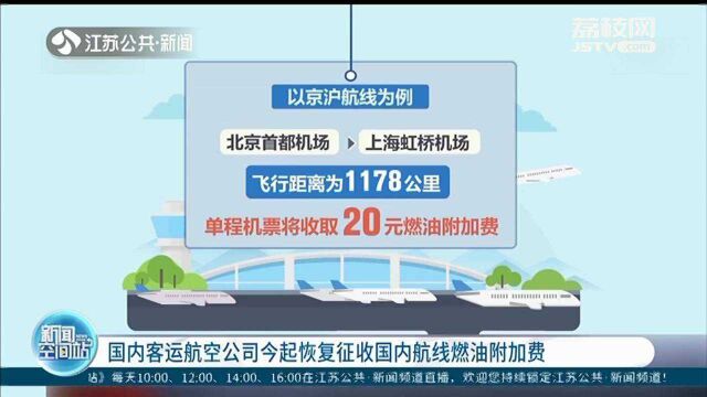 国内客运航空公司11月5日起恢复征收国内航线燃油附加费