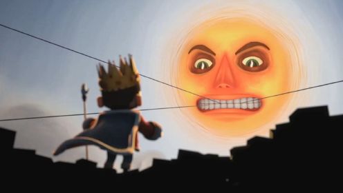 动漫：太阳到点不想下班，结果被国王打成了月亮，结局太搞笑！
