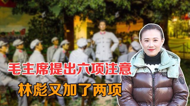 毛主席提出“六项注意”,林彪加了两项,成为“八项注意”