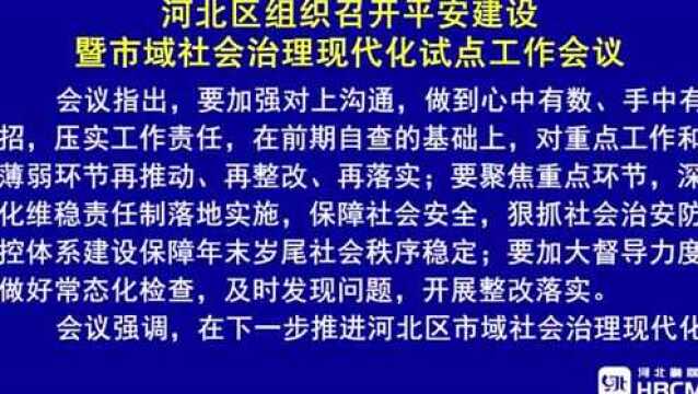 河北区组织召开平安建设暨市域社会治理现代化试点工作会议