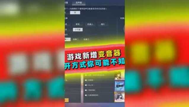 和平精英上线变声器功能