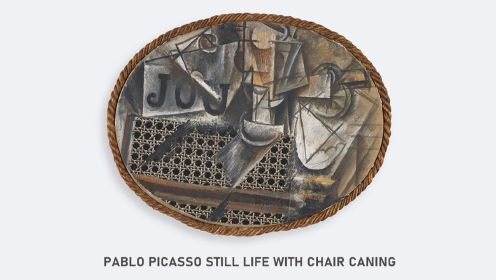 毕加索 | 有藤椅的静物 1912