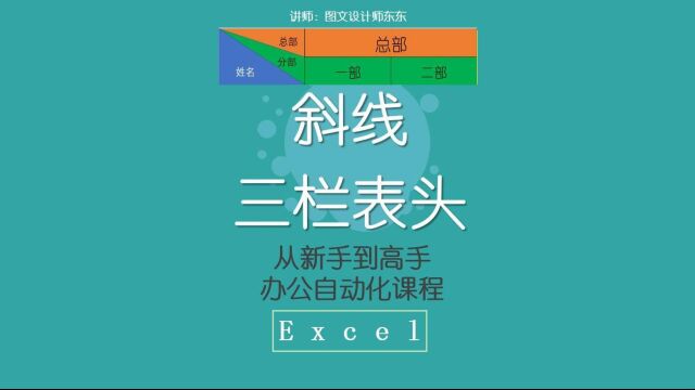 2、Excel不一样的斜线三栏表头,零基础教学课程,赶快学会它