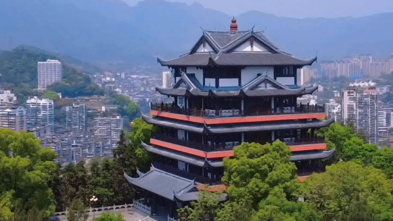 大美延平,玉屏山公园山顶玉屏阁