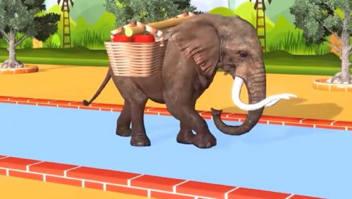 少儿动画：大象和骆驼运输水果