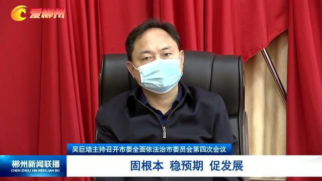 吴巨培主持召开市委全面依法治市委员会第四次会议:固根本 稳预期 促发展