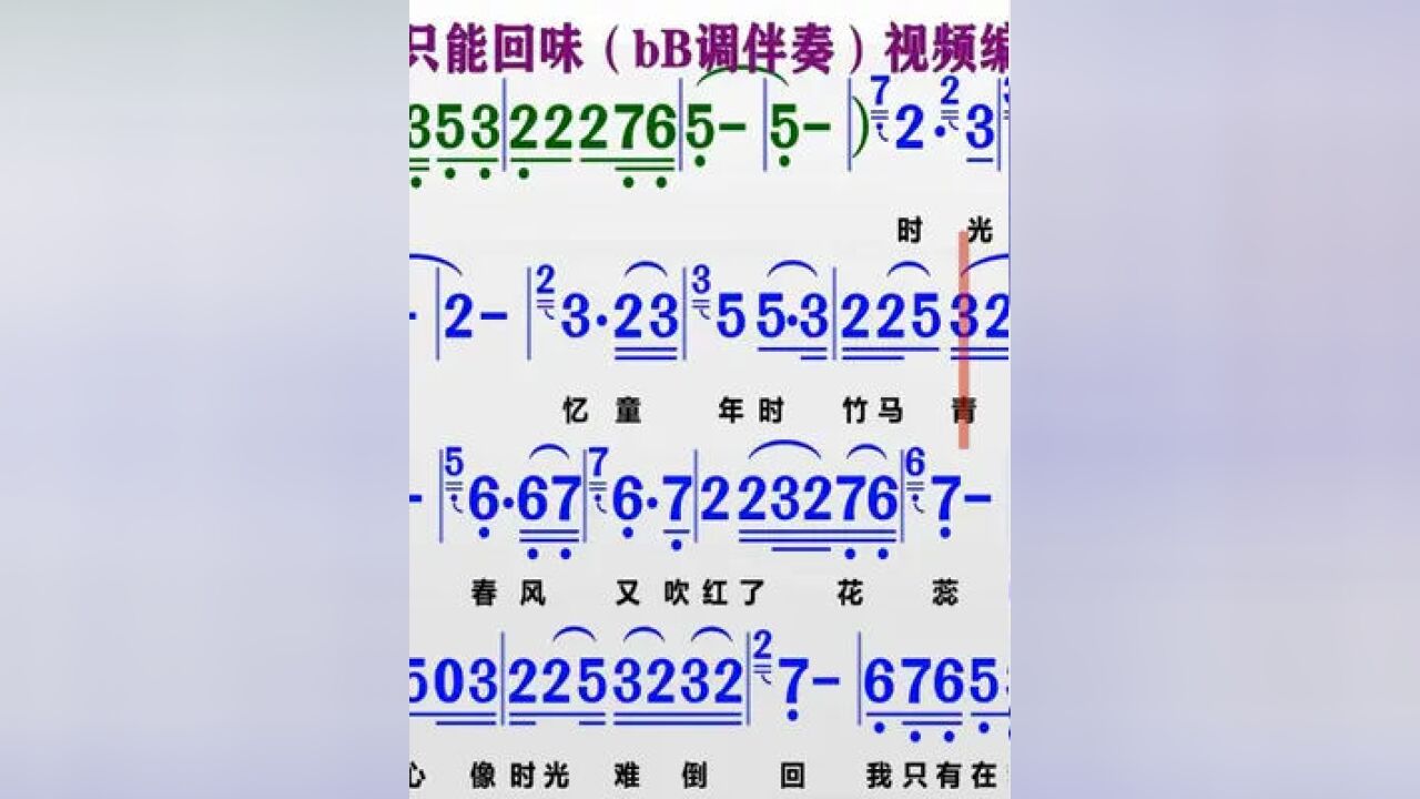 萨克斯be指法演奏bb调《往事只能回味》的动态伴奏简谱