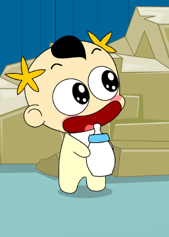 奶瓶小星:小心摔下来,搞笑动画短片