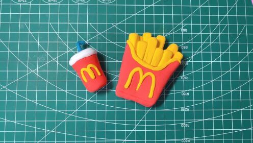 彩泥教程:超轻粘土制作好喝的麦当劳可乐