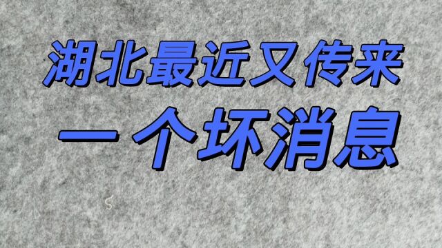 湖北最近又传来一个坏消息,让我们一起来了解