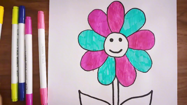 儿童绘画:学画小花