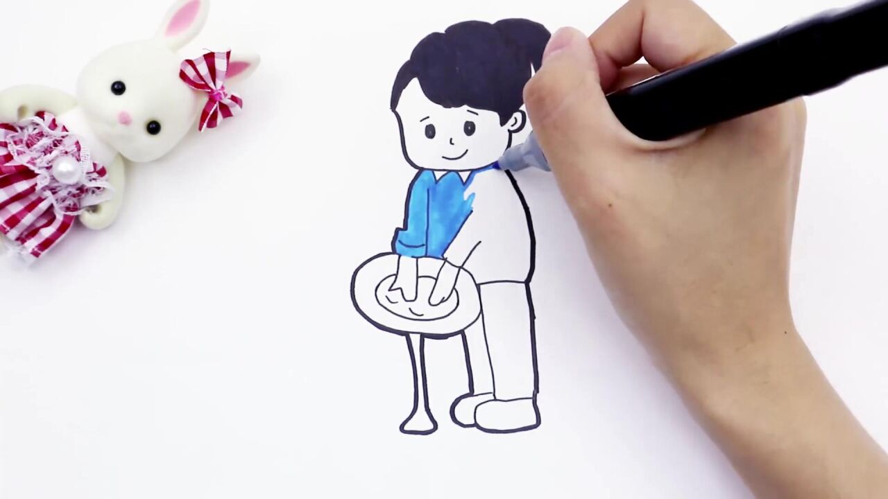 儿童简笔画爱卫生勤洗手_腾讯视频