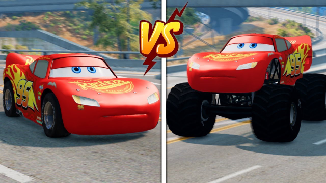 【beamng】闪电麦昆 vs 怪兽卡车闪电麦昆