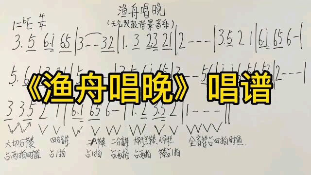 天气预报背景音乐《渔舟唱晚》简谱教学,详细分析四种节奏型