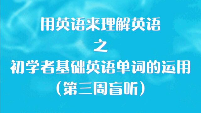 用英语来理解英语之初学者基础英语单词的运用(盲听)