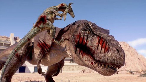 大型食肉恐龙 vs 50只迅猛龙 竞技场之战 侏罗纪世界：进化2