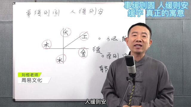 刘恒易经:事缓则圆 人缓则安 缓字 真正的寓意