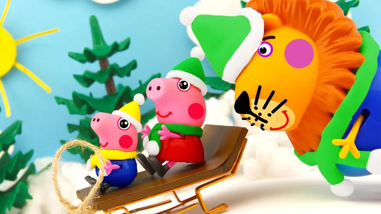 小猪佩奇TV动画_小猪佩奇：下大雪了！佩奇和乔治在雪地里玩雪橇，看上去好刺激啊_高清1080P在线观看平台_腾讯视频