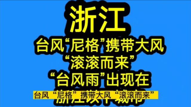 浙江!台风“尼格”携带大风“滚滚而来”,“台风雨”出现在浙江以下城市