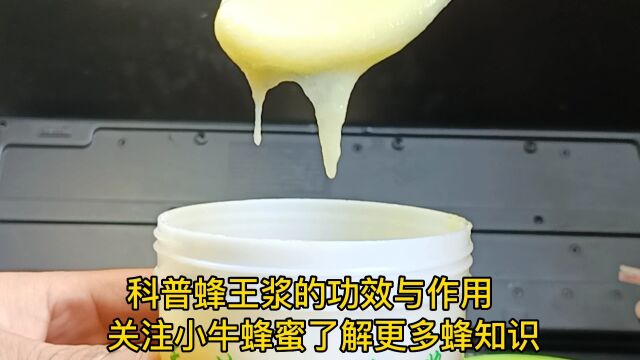 蜂王浆是什么 蜂王浆的作用和功效蜂王浆和蜂蜜的区别不同, #纯正蜂王浆 #蜂蜜 #蜂王浆 小牛蜂蜜做产品就是做良心.蜂王浆是蜜蜂分泌的专专供应蜂王吃...