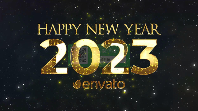 pr模板-2023新年倒计时动画金色烟花数字10秒倒数视频素材