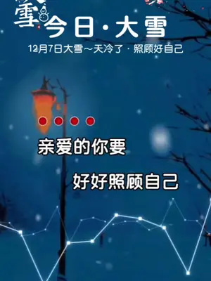 亲爱的你要好好照顾自己#今日大雪 #天冷了,照顾好自己 #大雪节气文案