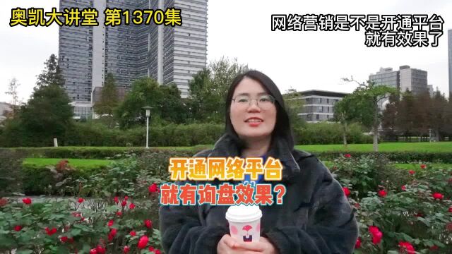 1370 网络营销是不是开通平台就有效果了