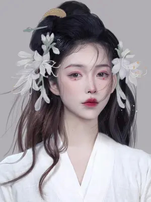 又是虽迟但到系列,的本草纲目拟人【玉簪】仿妆 #画中人仿妆 #古风