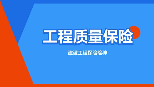 “工程质量保险”是什么意思?