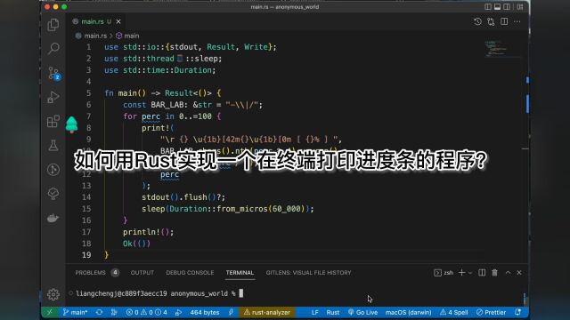 如何用Rust实现一个在终端打印进度条的程序?