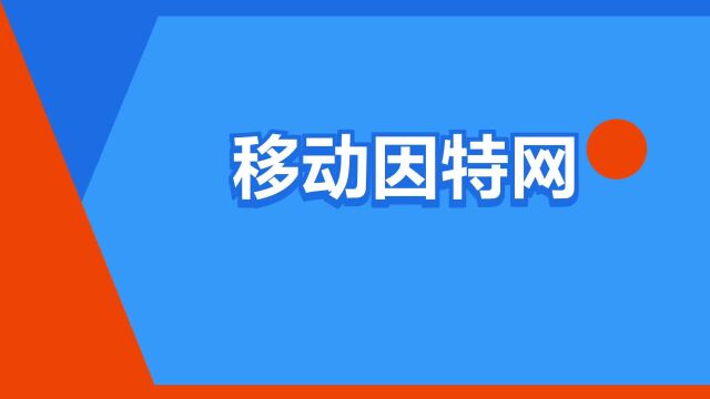 “移动因特网”是什么意思?