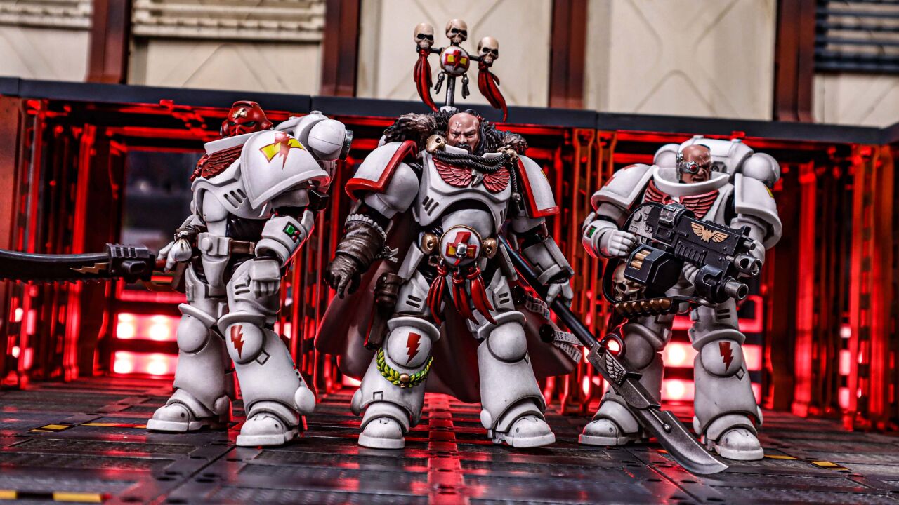 joytoy暗源战锤40k 白色疤痕战团