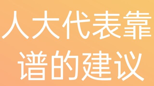 人大代表靠谱的建议