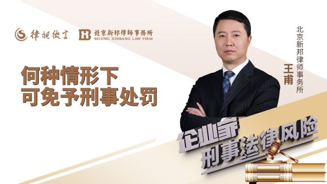 何种情形下可免予刑事处罚?