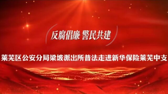 反腐倡廉警民共建|莱芜区公安分局梁坡派出所普法走进新华保险莱芜中支