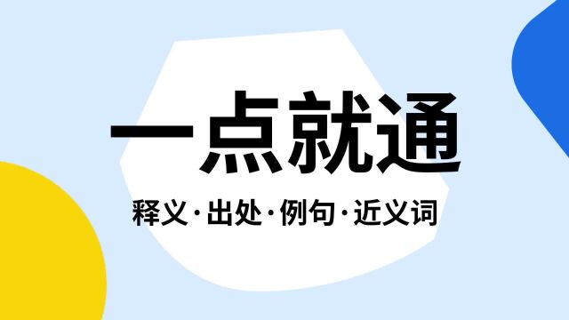 “一点就通”是什么意思?