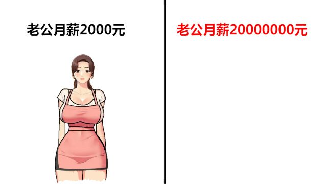 老公月薪2000与20000000“身边老婆”区别,真实!形象!精辟了