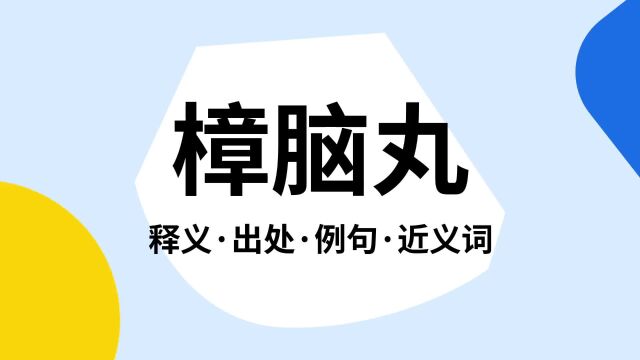 “樟脑丸”是什么意思?