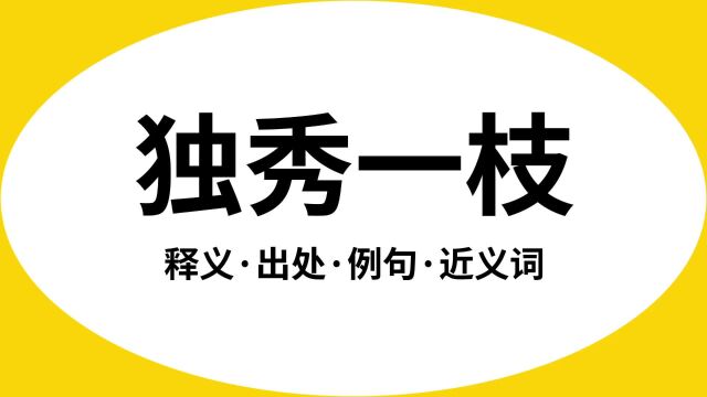 “独秀一枝”是什么意思?