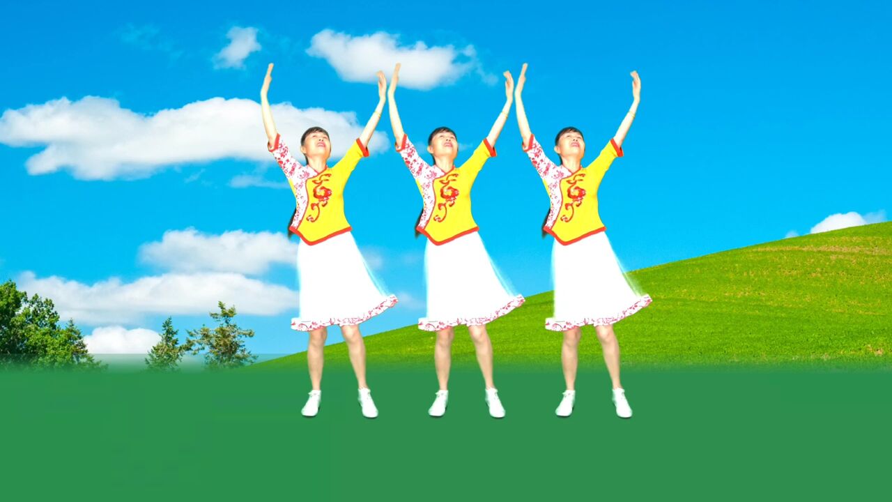 民族风广场舞《草原的月亮》歌好听舞好看